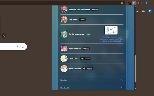 Holo Status  from Chrome web store to be run with OffiDocs Chromium online