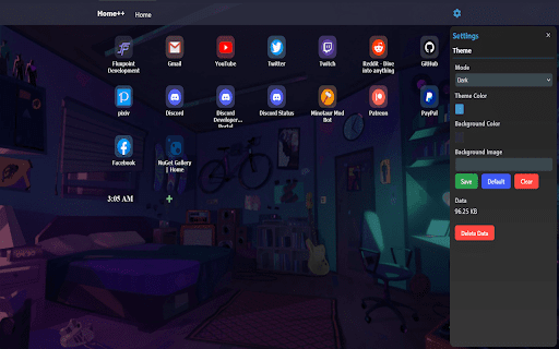 Home++  from Chrome web store to be run with OffiDocs Chromium online