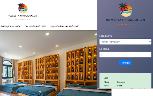 Homestay Phú Quốc  from Chrome web store to be run with OffiDocs Chromium online