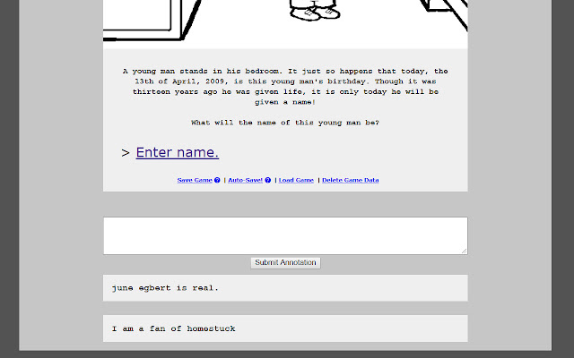 Homestuck Adnotacje ze sklepu internetowego Chrome do uruchomienia z OffiDocs Chromium online