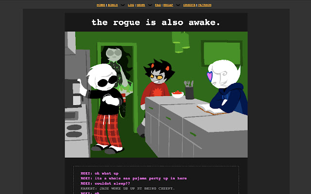 Homestuck Night Theme  from Chrome web store to be run with OffiDocs Chromium online