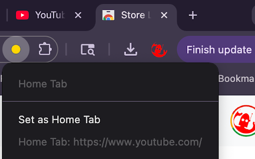 Home Tab  from Chrome web store to be run with OffiDocs Chromium online
