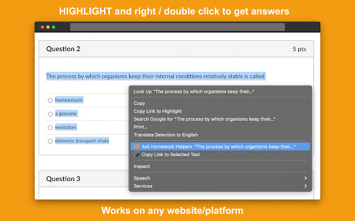 Homework Helper Study, Quiz,  Test Answers Solver with AI  from Chrome web store to be run with OffiDocs Chromium online
