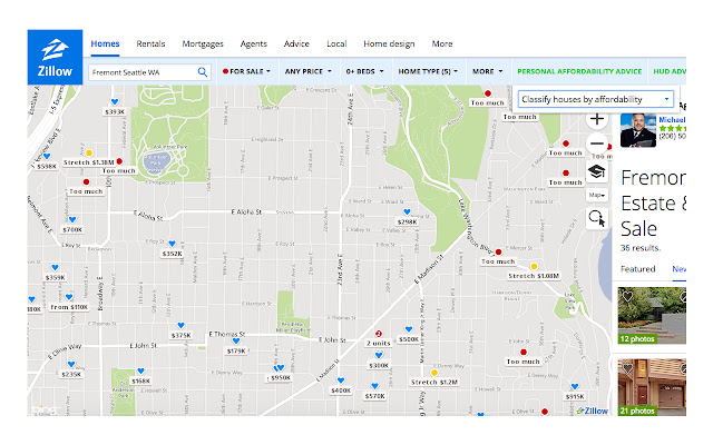 Penanda Halaman Utama Homr (Penasihat Peribadi Zillow) daripada kedai web Chrome untuk dijalankan dengan OffiDocs Chromium dalam talian