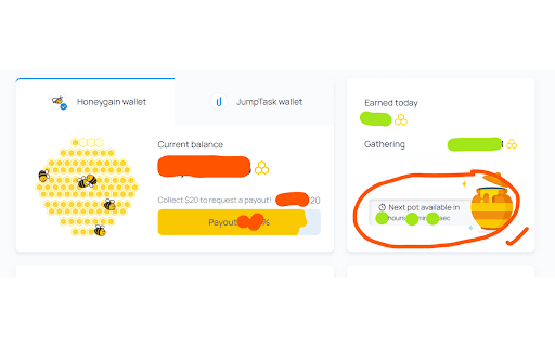Honeygain click for Honey  from Chrome web store to be run with OffiDocs Chromium online