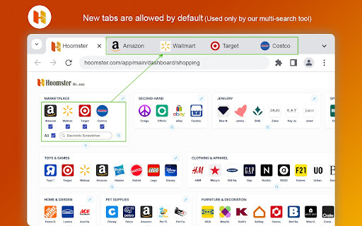 Hoomster Dashboard New Tabs.  from Chrome web store to be run with OffiDocs Chromium online