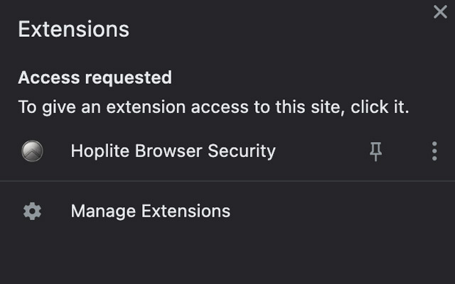 Hoplite Browser Security  from Chrome web store to be run with OffiDocs Chromium online