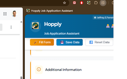 Hopply Job Application Assistant  from Chrome web store to be run with OffiDocs Chromium online