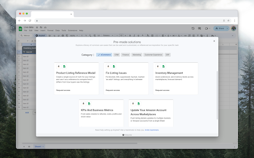 Hopted: Amazon, E commerce Connector for Google Sheets  from Chrome web store to be run with OffiDocs Chromium online