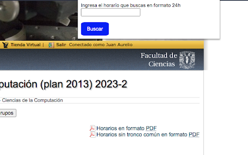 Horarios Ciencias  from Chrome web store to be run with OffiDocs Chromium online