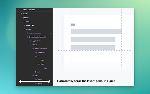 Horizontally scroll the layers panel in Figma  from Chrome web store to be run with OffiDocs Chromium online