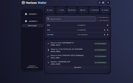 Horizon Wallet  from Chrome web store to be run with OffiDocs Chromium online