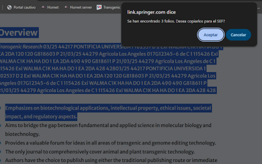 HornetExtension  from Chrome web store to be run with OffiDocs Chromium online