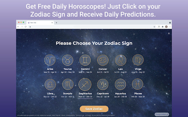Horoscope  from Chrome web store to be run with OffiDocs Chromium online