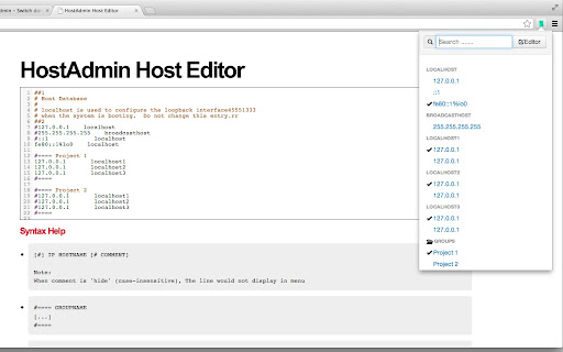 HostAdmin  from Chrome web store to be run with OffiDocs Chromium online