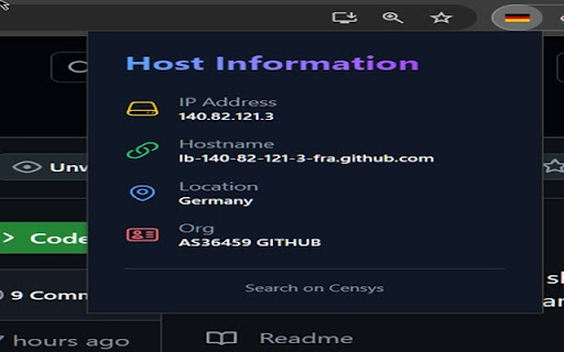 Host Info  from Chrome web store to be run with OffiDocs Chromium online