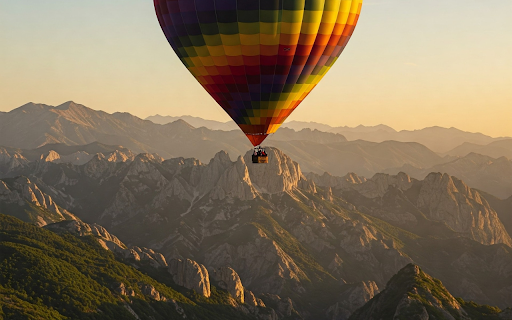 Hot Air Balloons on the Mountain Top  from Chrome web store to be run with OffiDocs Chromium online