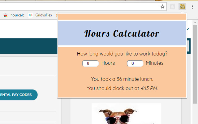 Hours Calculator Extension  from Chrome web store to be run with OffiDocs Chromium online
