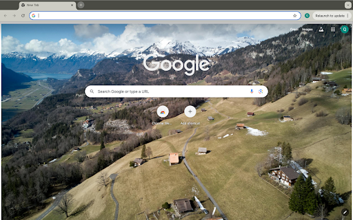 house and snowy mountain  from Chrome web store to be run with OffiDocs Chromium online