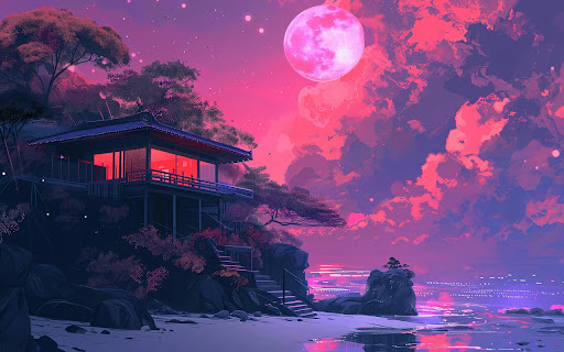 House by the Sea Under a Pink Moon  from Chrome web store to be run with OffiDocs Chromium online