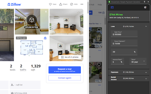 HouseCalcs Payment Calculator  from Chrome web store to be run with OffiDocs Chromium online