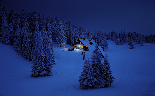 House in the snowy forest  from Chrome web store to be run with OffiDocs Chromium online