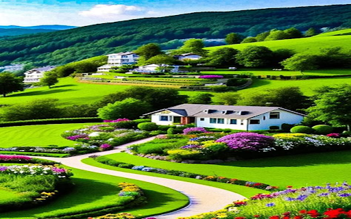 House on the hill wallpaper  from Chrome web store to be run with OffiDocs Chromium online