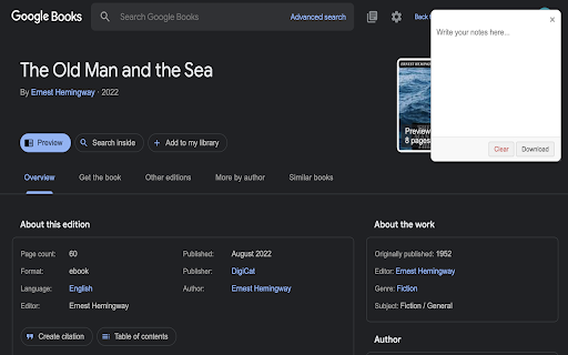 Hover Notepad  from Chrome web store to be run with OffiDocs Chromium online