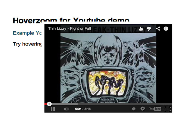 Hoverzoom Plus for Youtube videos  from Chrome web store to be run with OffiDocs Chromium online