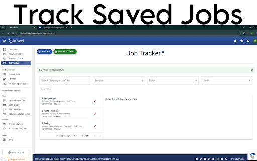 HowToAbroad Jobtracker  from Chrome web store to be run with OffiDocs Chromium online