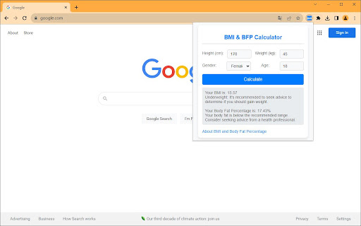 How to Calculate BMI / Body Fat Calculator  from Chrome web store to be run with OffiDocs Chromium online