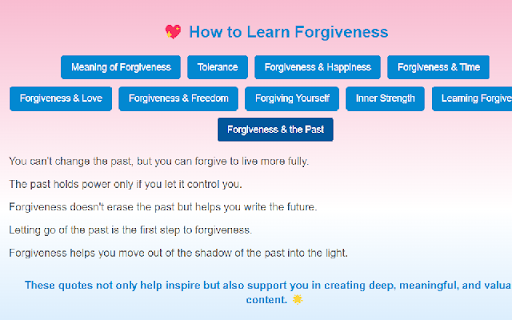 How to Learn Forgiveness  from Chrome web store to be run with OffiDocs Chromium online