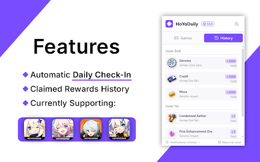 HoYoDaily: Automatic HoYoLab Check In  from Chrome web store to be run with OffiDocs Chromium online