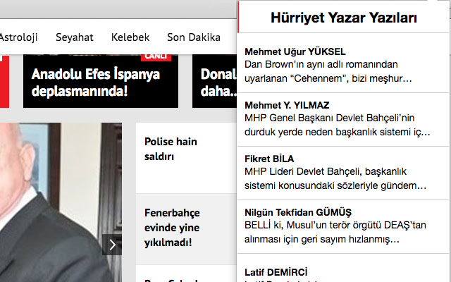 Hürriyet Yazarlar Eklentisi  from Chrome web store to be run with OffiDocs Chromium online