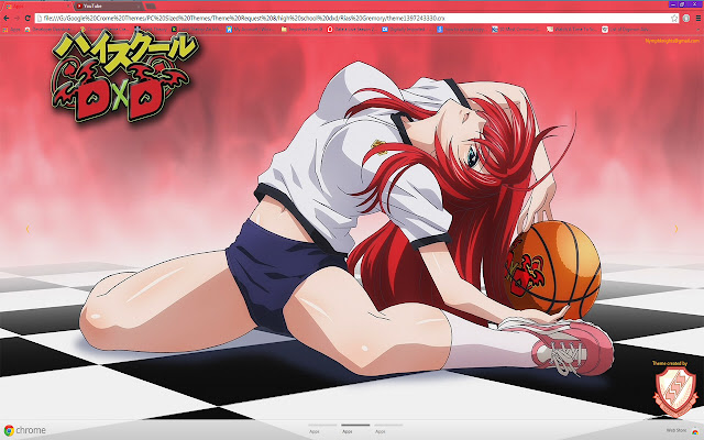 HS.DxD Rias theme 01 1600x900  from Chrome web store to be run with OffiDocs Chromium online
