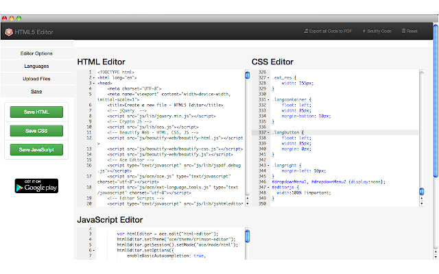 HTML5 Editor  from Chrome web store to be run with OffiDocs Chromium online