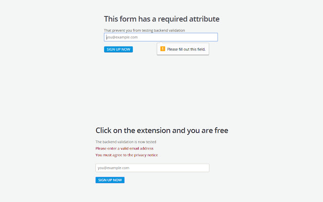 HTML5 Form validation remover  from Chrome web store to be run with OffiDocs Chromium online