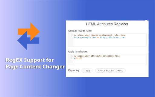 HTML Attributes Replacer  from Chrome web store to be run with OffiDocs Chromium online