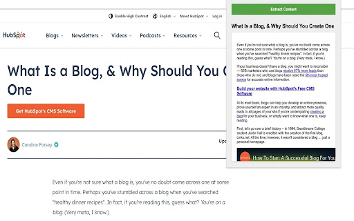 HTML Content Extractor  from Chrome web store to be run with OffiDocs Chromium online