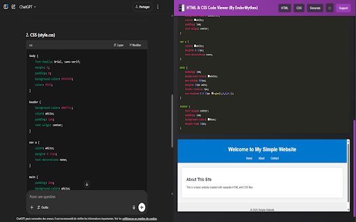 HTML  CSS Code Viewer  from Chrome web store to be run with OffiDocs Chromium online