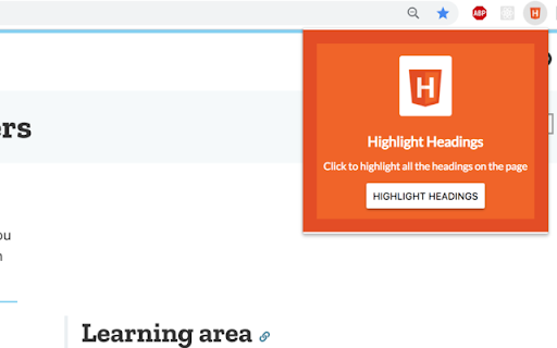 HTML Heading Highlighter  from Chrome web store to be run with OffiDocs Chromium online