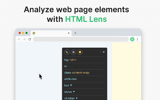 HTML Lens  from Chrome web store to be run with OffiDocs Chromium online
