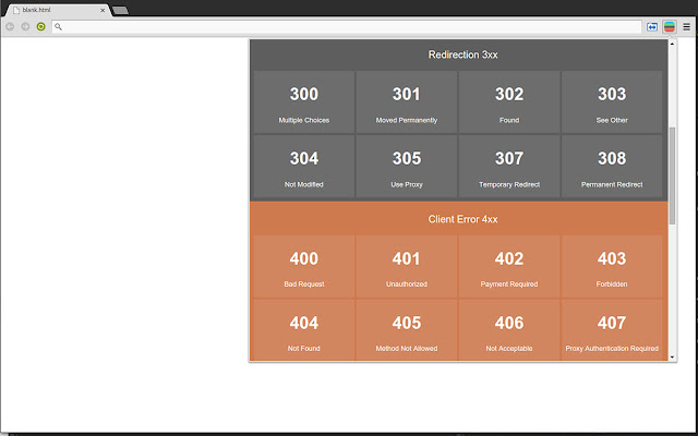 HTTP Codes  from Chrome web store to be run with OffiDocs Chromium online