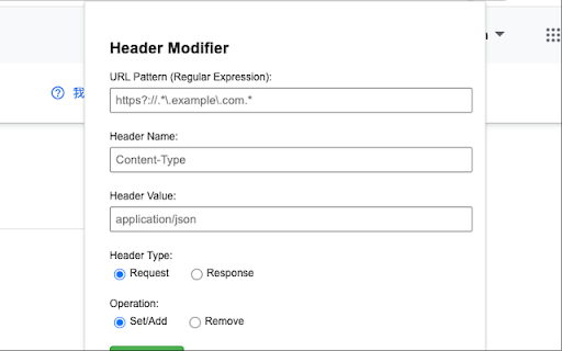 HTTP Headers Modifier  from Chrome web store to be run with OffiDocs Chromium online