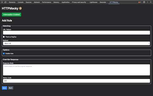 HTTPMocky  from Chrome web store to be run with OffiDocs Chromium online