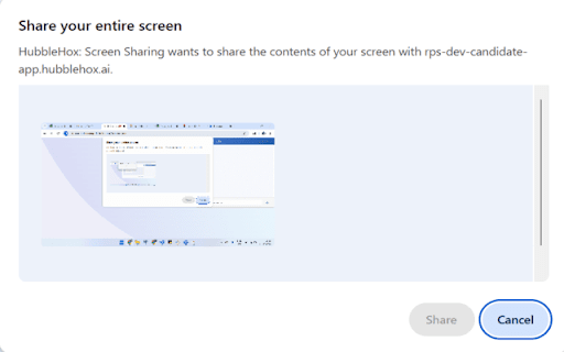 HubbleHox: Screen Sharing  from Chrome web store to be run with OffiDocs Chromium online