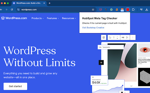 HubSpot CMS Detector  from Chrome web store to be run with OffiDocs Chromium online