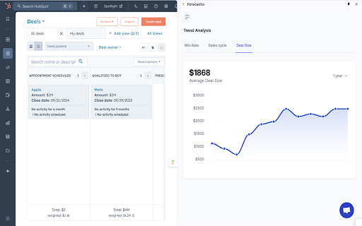 HubSpot Sales Extension by Forecastio  from Chrome web store to be run with OffiDocs Chromium online