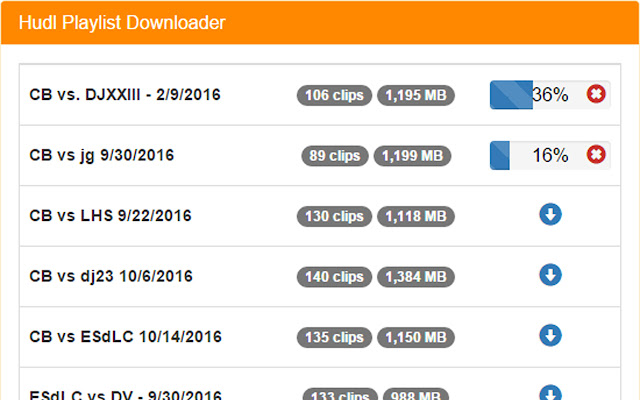 Chrome 웹 스토어의 Hudl 재생 목록 다운로더가 OffiDocs Chromium 온라인과 함께 실행됩니다.