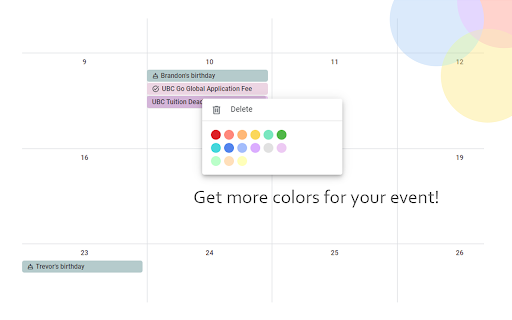Hue: More Colors for Google Calendar  from Chrome web store to be run with OffiDocs Chromium online